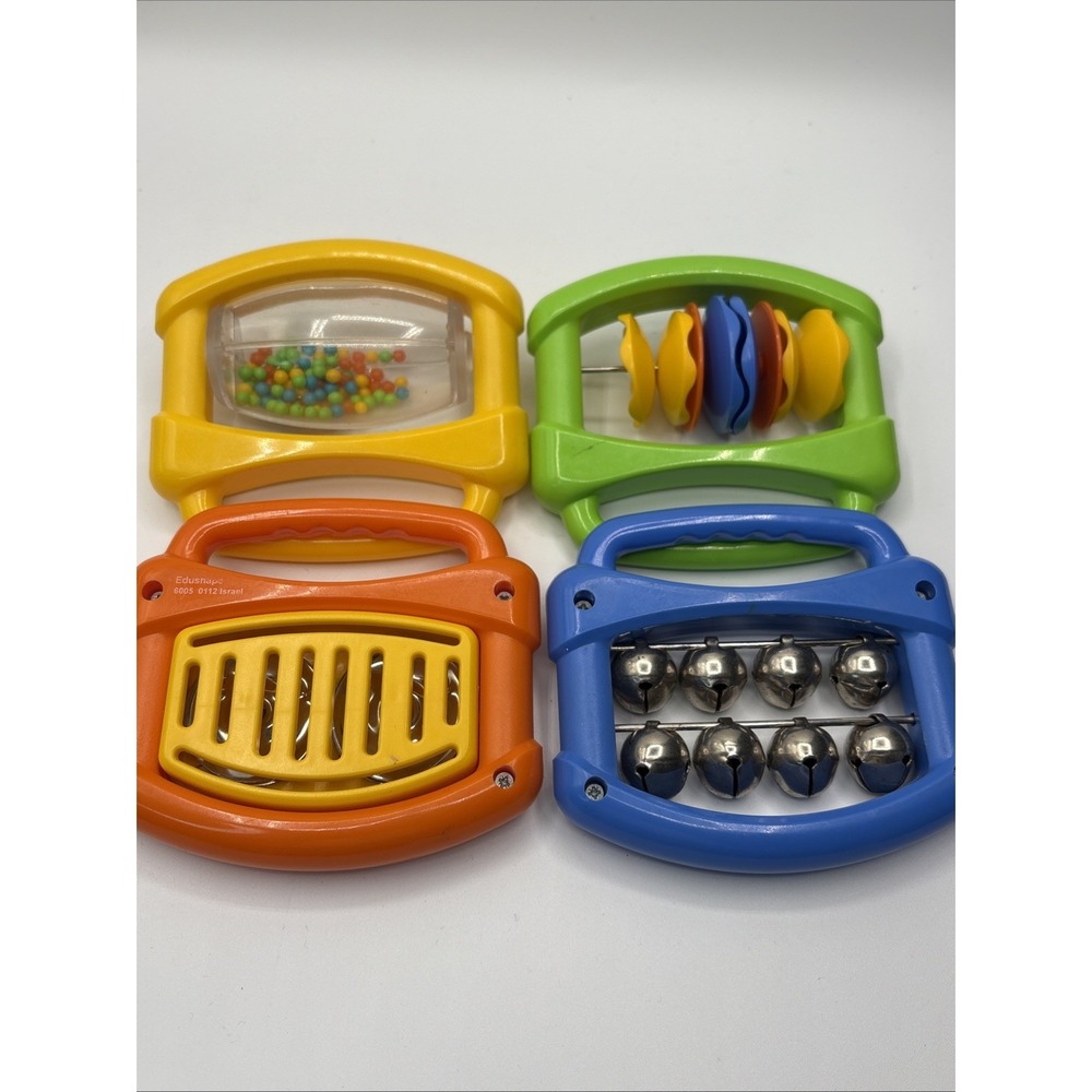 4 Pieces Rare Hohner Musical Rattle Toy Yellow‎ Baby Einstein. Pre-Owned
